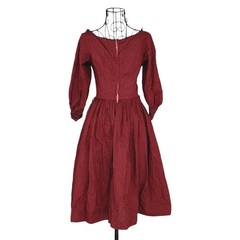 Vtg 50s Candy Jones XXS Folk Prairie Peasant Dirndl Midi Day Dress Ditsy Costume
