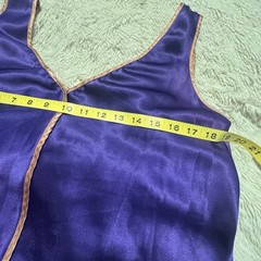 Vintage Val Mode Purple Satin Slinky Slip Nightgown Old Hollywood Lingerie Med
