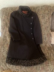 Vintage 40s Coat Brown Wool Fairbrooke NY Princess Coat With Persian Lamb Trim