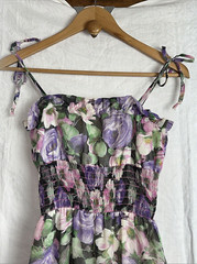 Vintage Terri Petites California Spaghetti Strap Floral Maxi Dress