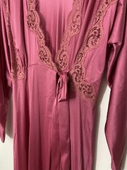 Vintage Lily Of France Pink Nylon Maxi Nightgown Size S Made In USA