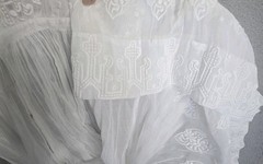 Antique 1900s 10s 20s Embroidered Cotton Lace Lawn Tea Under Dress XXS/XS READ