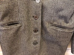 Alan Austin Houndstooth Blazer Small Made in Italy 100% Lana Wool Lined 3 Pocket