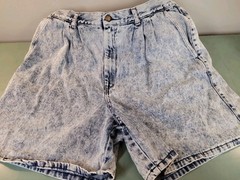 Vtg 80s 90s Pizzazz Acid Washed Jeans Shorts Denim Womens Size 16 Pleated