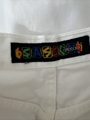 Vintage Sasson High Waisted Denim White Jeans Zip Ankle Women’s Ankle Bows 26×27