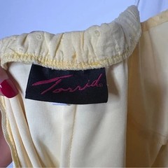 Vintage Torrid Butter Yellow Halter Neck Sundress Size 18 Made in USA
