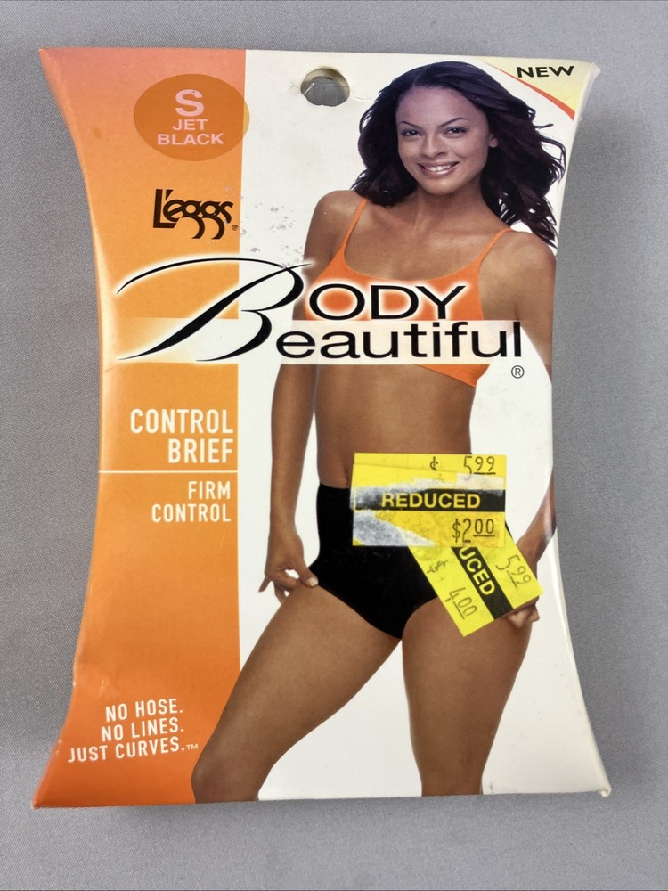 Vintage L’eggs Beautiful Body Shaper Control Brief Black Size Small 2002