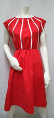 NOS Vintage 1970s Sears The Fashion Place Red White Stripe Dress – Size S/M
