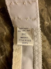 Vintage Bra Seamless Smooth Lace White Polyester Nylon Adjustable 1970s NEW 34C