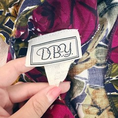 Vintage DBY LTD floral shift dress medium large bright 80s 90s colorful summer