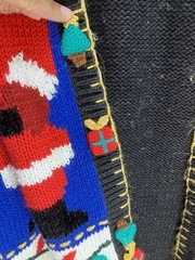 Vintage 1980s Spice of Life Ugly Christmas Holiday Sweater Cardigan Size Large