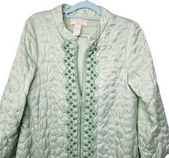 Vintage Sears “At Home Wear” Ladies Quilted Satin Robe – Size 14 1/2 Zip *READ