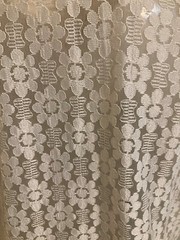 Vtg 80s Lace Kurti Tunic India Bridal B 36 Hip 40 Nehru Collar Deep Side Slit EC