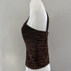 vtg 90s FORMULA X Brown Bronze Copper METALLIC Tank Top Club Delias S USA Y2K