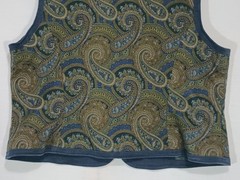 Vintage Howard Wolf Olive Green Paisley Print Waistcoat Vest Size 16