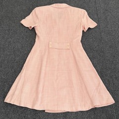 Vintage Donna Ricco Vintage Pink Houndstooth Double Breasted Retro Dress Size 6