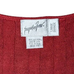 1950s Vintage Jacqueline Ferrar Silk Ribbed Sweater, Size L