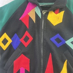 Braetan Womens Coat Color Block Design Wool Blend Jacket Medium Vintage