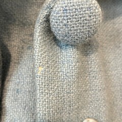1960s Lilli Ann Wool Boucle Jacket Pencil Skirt Fox Fur Trim Collar Blue Wool