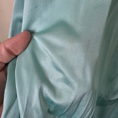 Vintage Vanity Fair Aqua Blue Nylon Nightgown Lace V-Neck XL Made in USA 70s