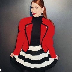 Vintage 1960s Alphorn Bavarian Wool Crop Jacket Red Black Sz M