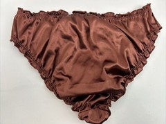 Glossy Butter Second Skin Satin Bikini Panties Sissy Wet Look Silky Ruffles M/L