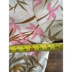 Rhoda Lee Blouse Women 34 White Pink Vintage Bamboo Floral Button Short Sleeve