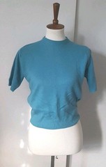 Vtg 50s60s Pullover Sweater Rockabilly Short Sleeve Secretary Minnesota Knitts
