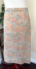Vintage Diane Young 2 Piece Floral Silk Blend Skirt Set Pussy Bow Blouse sz 22.5