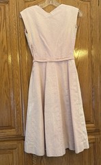 Vintage 50s Pink Handmade Suit Dress Set with Matching Jacket Bolero Size XS