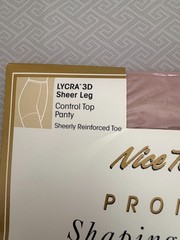 Color: Light Taupe Size D Shaping/Control Pantyhose Sheer w- Extra LYCRA