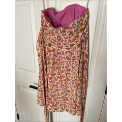 NWT Vintage Nanette Lepore Silk Butterfly Dress 2000s Strapless Pink Y2K Size 4