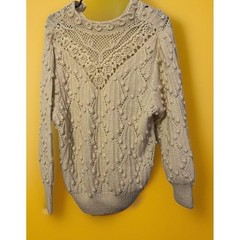 SSG Catherine Lover Vintage size M Medium sweater High Neck crochet Pom Pom
