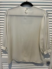 Fletcher Jones Stunning Cream Blouse With Appliqué Size 12
