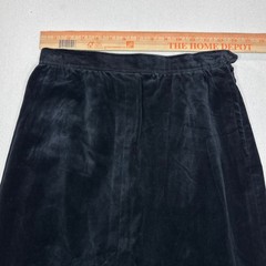 Roth Le Cover Sport Vintage Black Velvet A-Line Midi Skirt Sz 10 Made in Poland