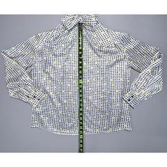 Vintage David Matthew Black and Yellow Houndstooth Tie Neck Blouse Women’s 10