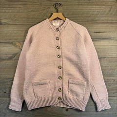 Vintage 90s Handknit Essential Big Buttons Grandma Cottage Core Cardigan Sweater
