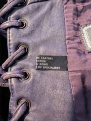 Vintage 80s Michael Hoban North Beach Leather Dark Purple Strapless Mini Dress