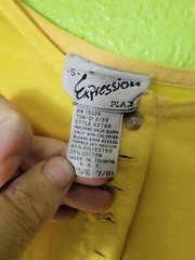 Vintage 1980s Sleepwear Dress Yellow Expression Brand Size Small