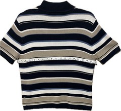 296 Croft & Barrow Vintage 90s Women’s Striped Mock Neck Sweater Size Large