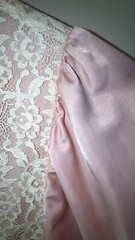 Vintage Farr West Pink Satin Polyester Lace Long Nightgown Size Small