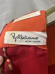 1960s Belliciano New York Brocade Coat Dress Gold Red Floral Saks