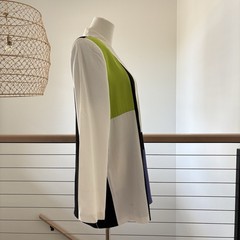Colorblock Blazer Womens Large 90s Retro Avant Garde Harlequin Funky Bold