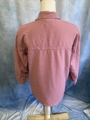 Vintage 80s Club West Cotton Tunic Blouse USA Made Pink Mauve Lagenlook Shirt S