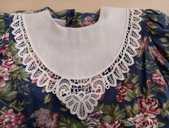 VTG 80s Dress Size 12 Floral Blue Blouson Midi Exaggerated Collar Cottage Core