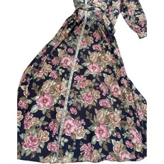Worthington Button Front Floral Belted Long Sleeve Dress Women’s Medium Vintage