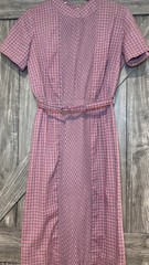 Union Made Vintage 60s Nancy Greer Dress Plaid Thin Belted Small