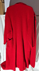 I.B. DIFFUSION Small Cardigan Sweater Coat Bright Red Mohair Blend Oversized/