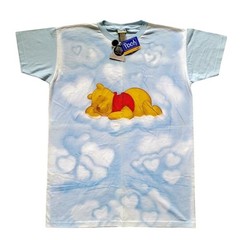 Y2K Vtg NWT Disney Winnie the Pooh Sleep Shirt NWT 1999 Blue Cloud Heart One SZ