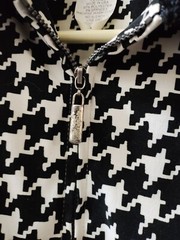 Vintage Pine Cove Houndstooth Jacket Zip-up Women’s 8 Fuzzy Collar Y2K 90s Clean